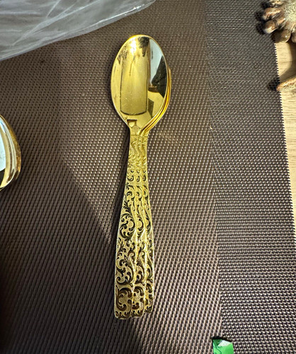 Gold scroll handle flatware - gold,