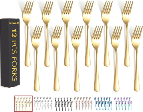 Pieces gold salad forks - 12,