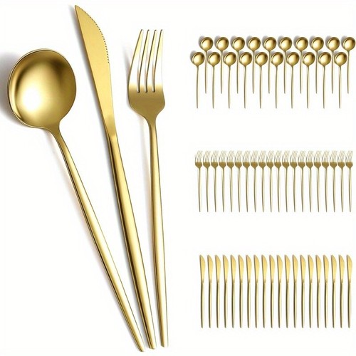 Gold silverware set - gold, 60