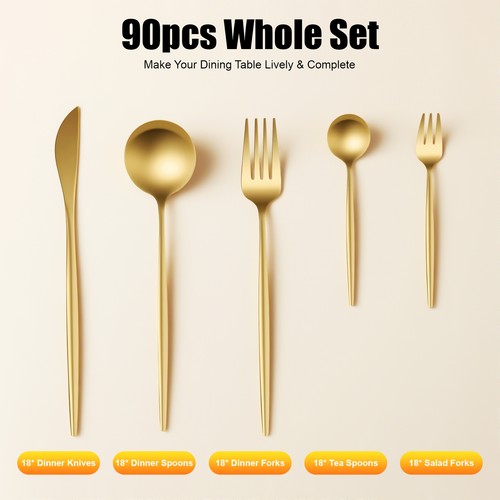 Pieces gold silverware set - silverware,